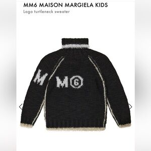 MM6 Maison Martin Margiela Kids Black and White Logo Sweater